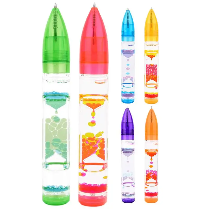 Liquid Motion Bubbler Pen Creative Colorful Oil Drop Pen Novelty Liquid Motion Bubbler Fidget Pen for Kids &Adults Stress Relief fidgets spinner stress relief toys creative keychain revolve cool keyring relieving boredom birthday gift for adults kids