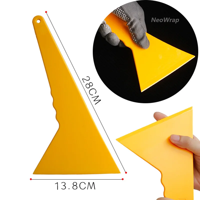 Car Wrapping Tools Triangle Tinting Squeegee Thicker Long Handle Auto Vinyl Wrapping Window Tint Installation Scraper Ice Removal Cleaning Tool car wrapping tools,vinyl squeegee,window tinting squeegee,automotive film tools