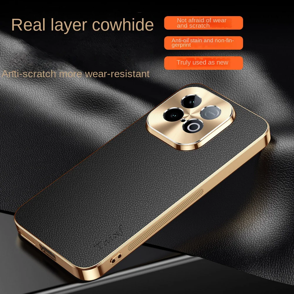 Lychee Texture Electroplated Frame Protective Case