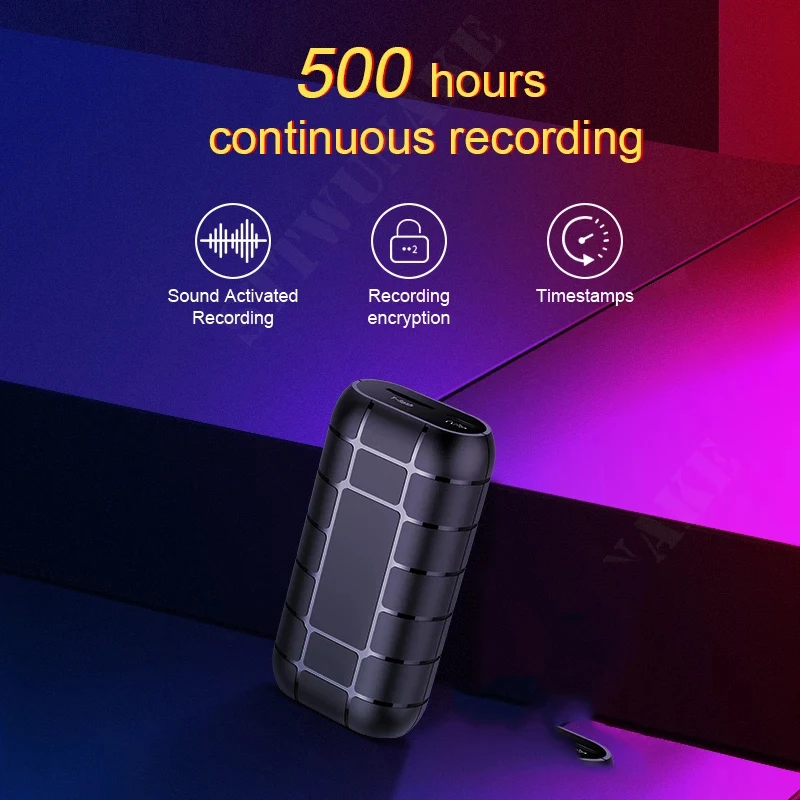 Gravador Ativado Mini Voz 500 Horas Dispositivo de Gravação Digital Impedância Sonora Profissional Áudio Micro Record Portátil Pequeno - Image 2