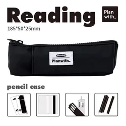 Compact & Durable Pencil Case with Straps - High - Capacity Soft Storage Bag (Black)