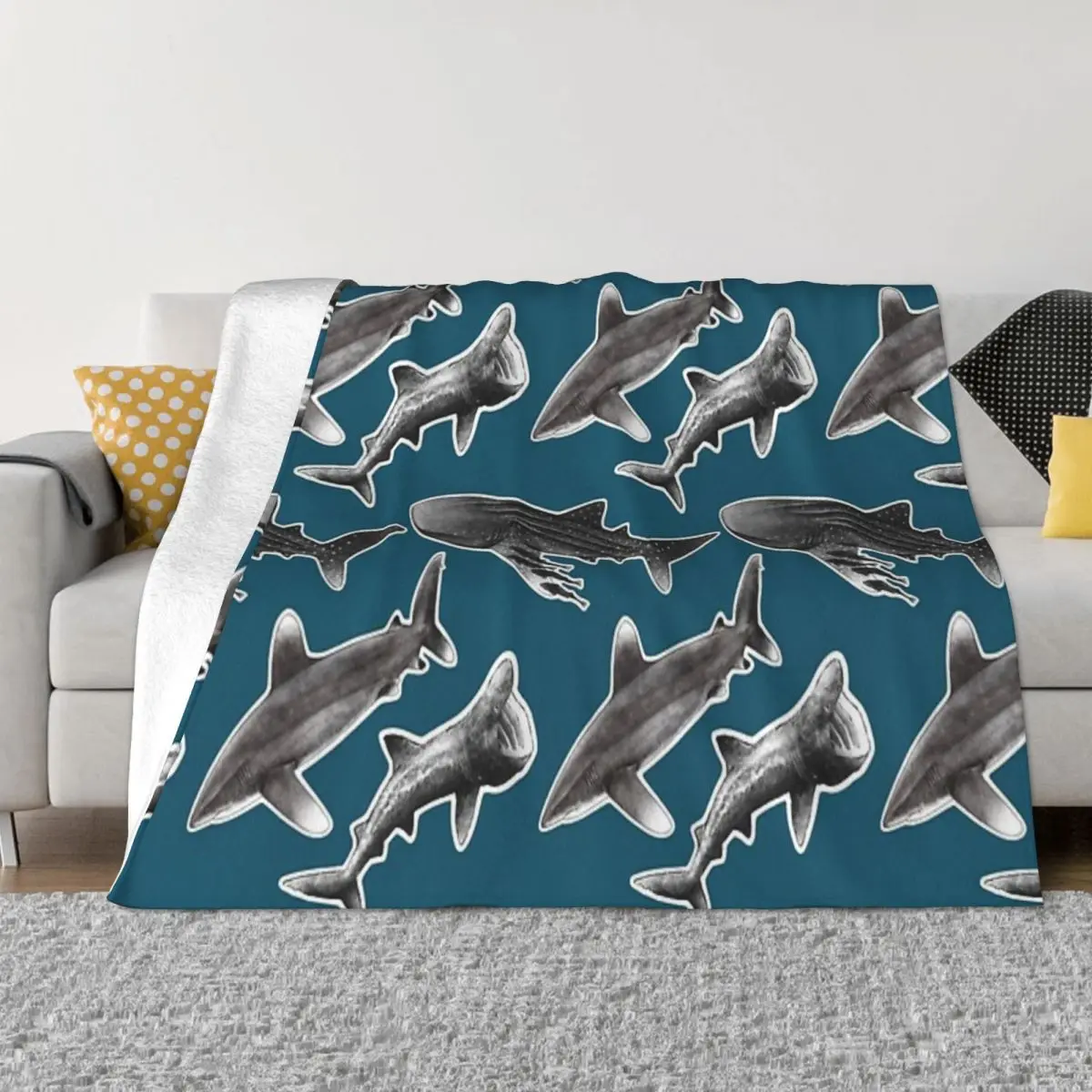Infinity Sharks Oceanic Whitetip Shark, Bassing Shark, Whale Shark Coperta Copriletto Sul Letto Coperta Uni Per Letto