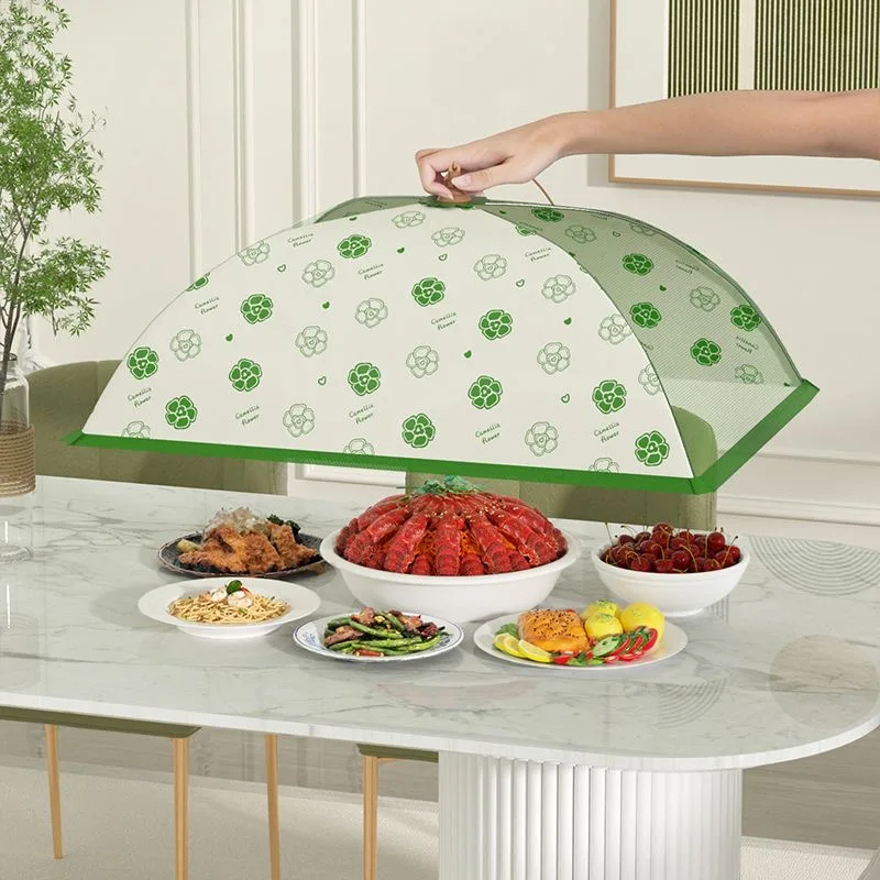 Foldable Rice Cover Household Breathable Dustproof Leftovers Food Cover Dining Table Anti-mosquito Anti-fly Food Cover Food Vacuum Bags Microwave Cover Air Fryer Cover