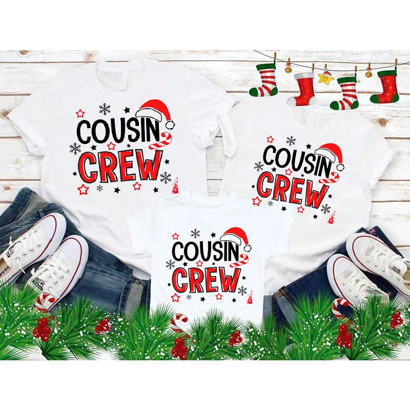 

Funny Cousin Crew Christmas T Shirt Children's T-shirts Baby Kids Boy Girl's Tops Tees Winter Basic Tshirt Party Clothes Xmas Gi