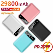  29800mAh Mini Portable Power Bank Small Pocket with Digital Display External Battery Suitable for IPhone Xiaomi 