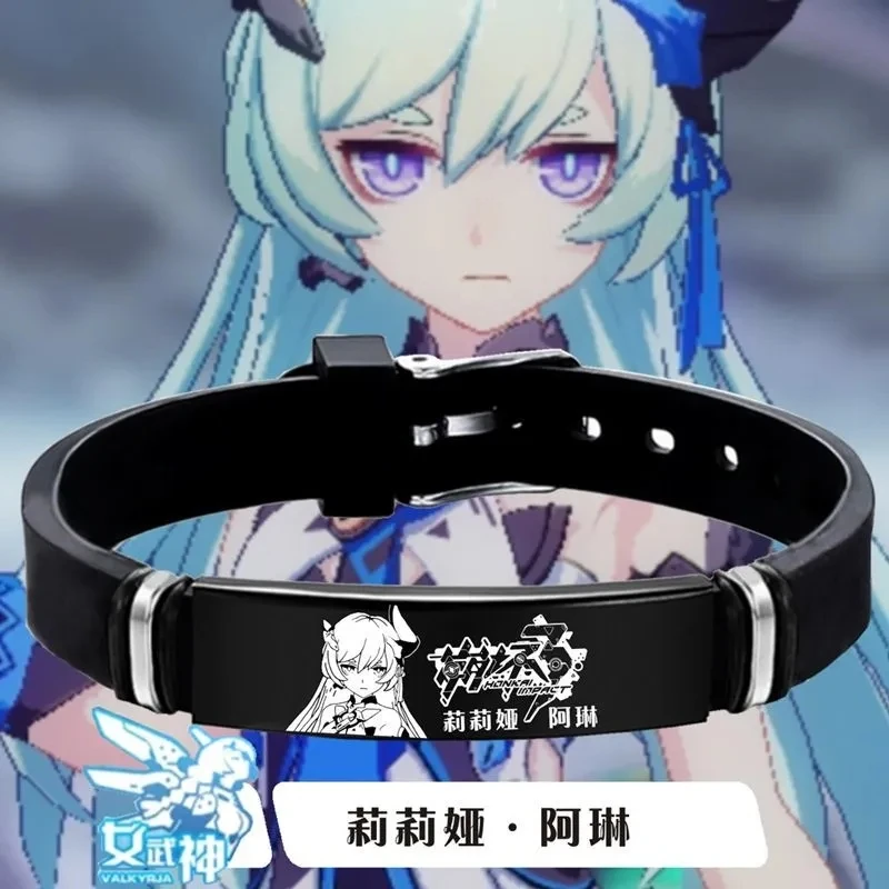 Anime Bracelet Honkai Impact 3 Kallen Kaslana Seele Vollerei 22 Styles Cosplay Prop Silicone Titanium Bangle Jewelry Gifts 3