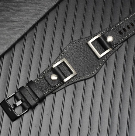 thumbnail image 1 of Correa de piel de vaca para reloj Fossil JR1157 de 24 mm, correa de reloj para hombre, pulsera de cuero de alta calidad, estilo retro, 1 of 5