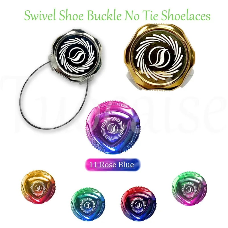 Metal Wire Swivel Automatic Buckle Rope Sneaker ShoeLaces Kids/Adult No Tie Laces Quick Lock Shoestrings for Sport Shoe_voghion.com