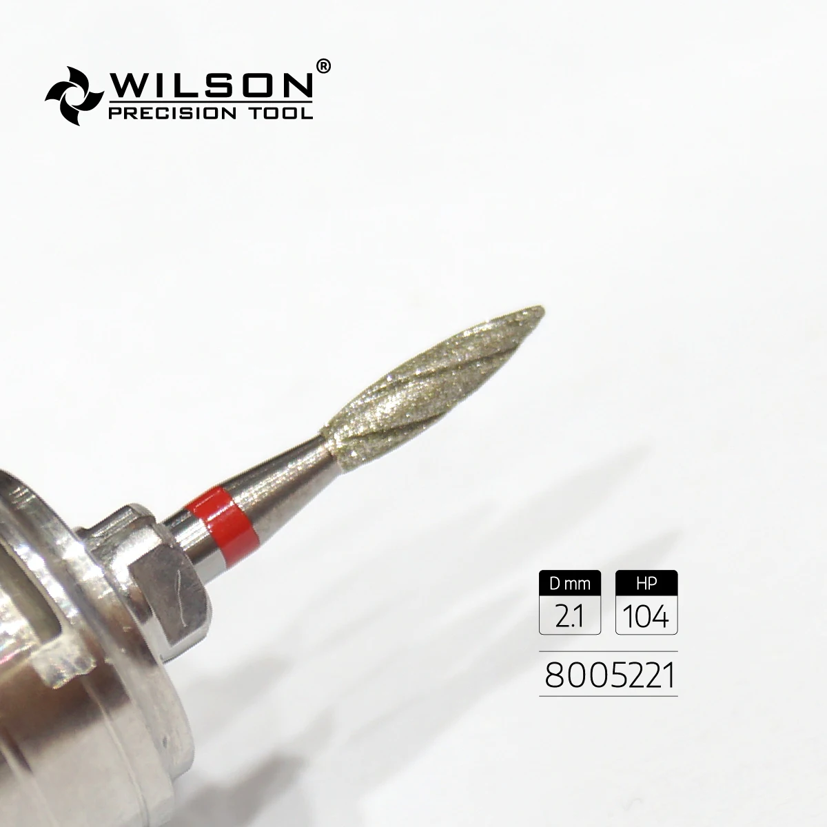 

2.1mm Flame Shape 8005221 With Cooling Groove High Wearing Feature Well Sun Dental Diamond Bits Dental Bur