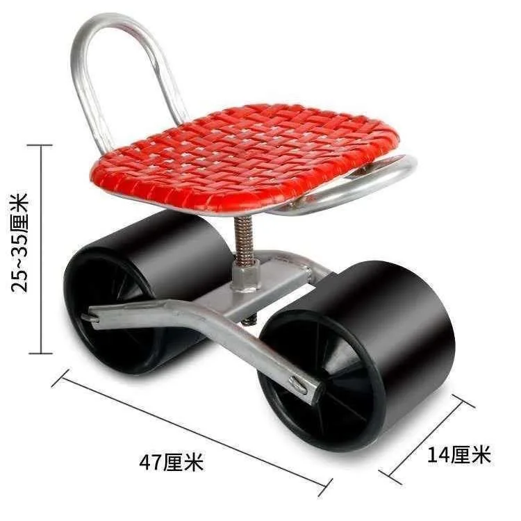 360&deg; Adjustable Swivel Rotating Working Seat Garden Trolley Rolling Rolling Stool Seat for Garden Greenhouse Lawns Yards