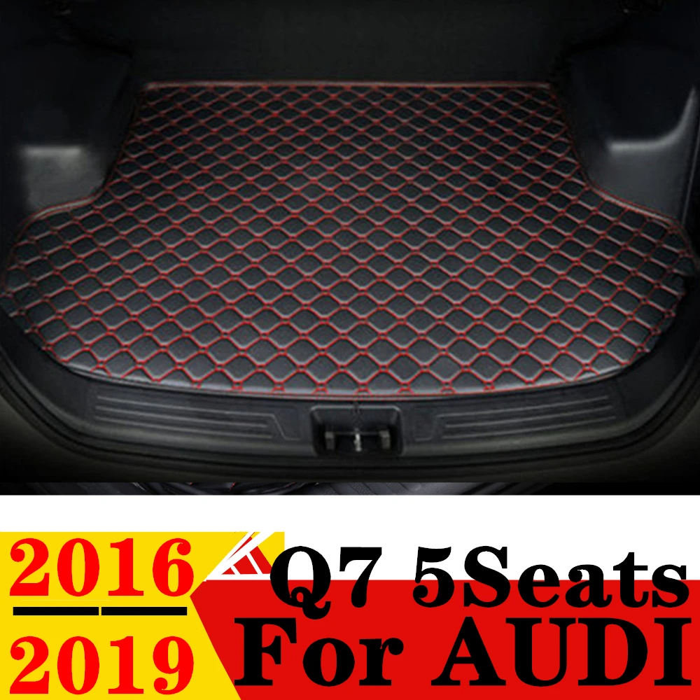 

Коврик для багажника автомобиля для AUDI Q7, 5 сидений, 2019, 2018, 2017, 2016, плоский, боковой, задний, защитный коврик, подкладка, крышка багажника, части