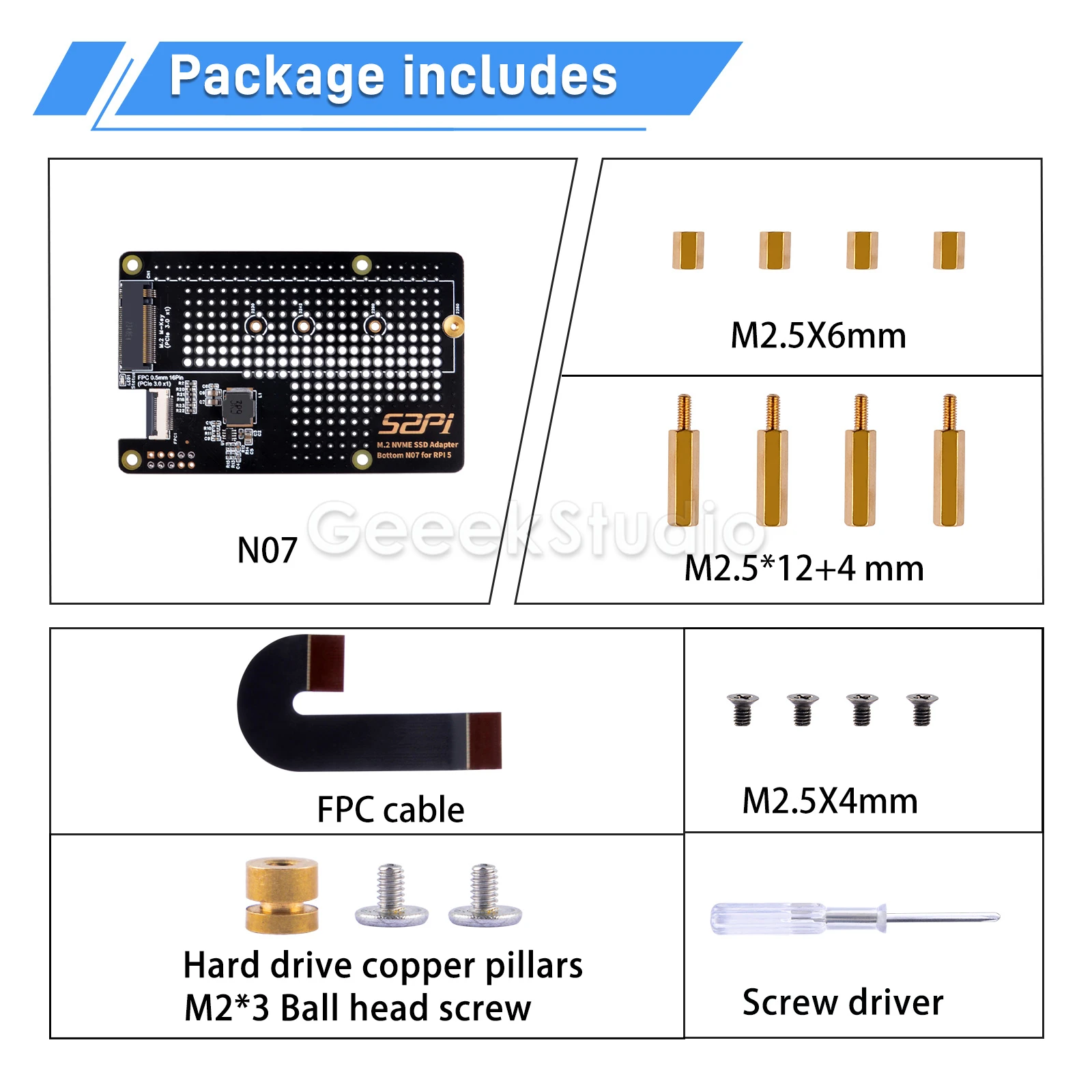 Placa Adaptador de Extensão Inferior Raspberry pi N07 M.2 2280 Pcie para Nvme - Imagem 3