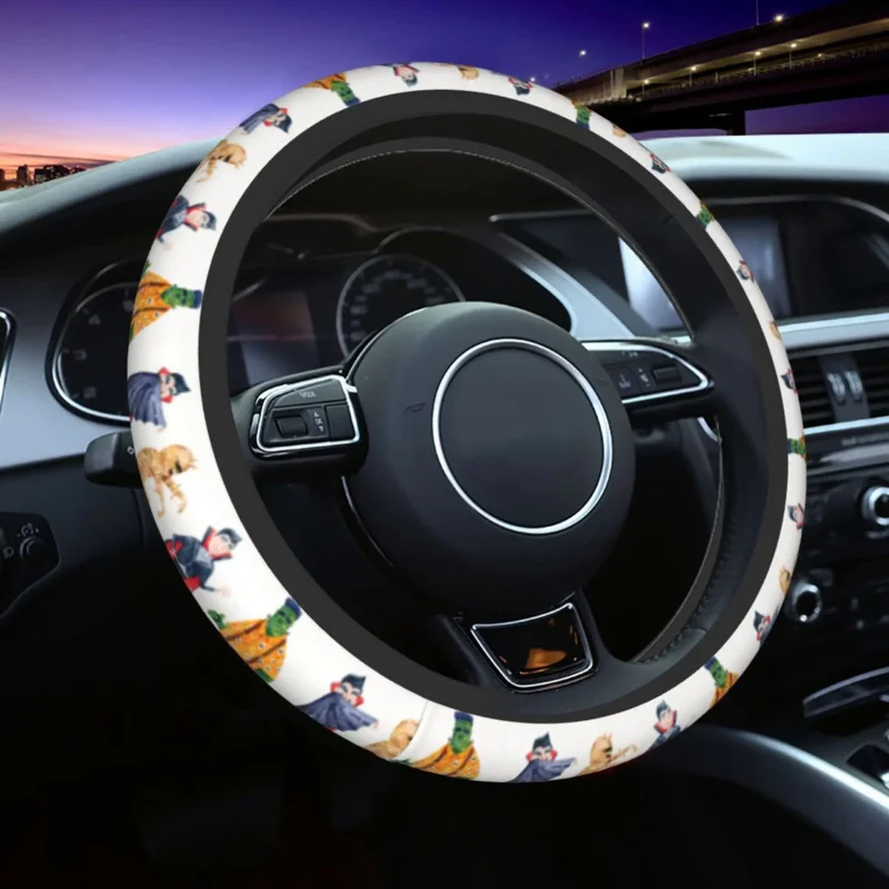 

Vampire Monster Cartoon Steering Wheel Cover Halloween Holiday Gift Decor Car Interior Accessories Women Men One Size