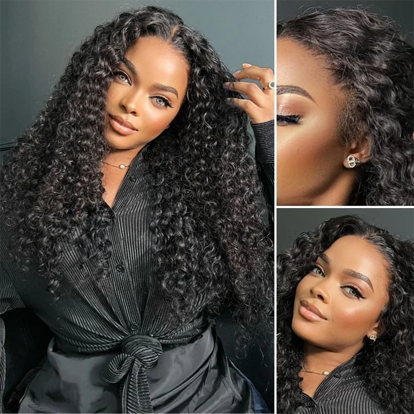 Glueless Wig Human Hair Ready to Wear 13x4 Lace Frontal Wigs Brazilian Deep Wave Curly Human Hair Wig 7x5 Closure lace front wig human hair wigs human hair wig front lace wig