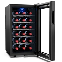18 Bottles Wine Fridge, Freestanding Compressor Wine Cooler Refrigerator, Beverage Wine Chiller with Digital Temperature Control 1