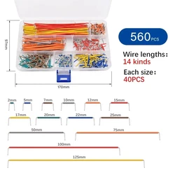 Versatile Breadboard Jumper Wires Kit - 14 Lengths of Pre - formed Solderless Connecting Cables for DIY Electronics (560pcs)