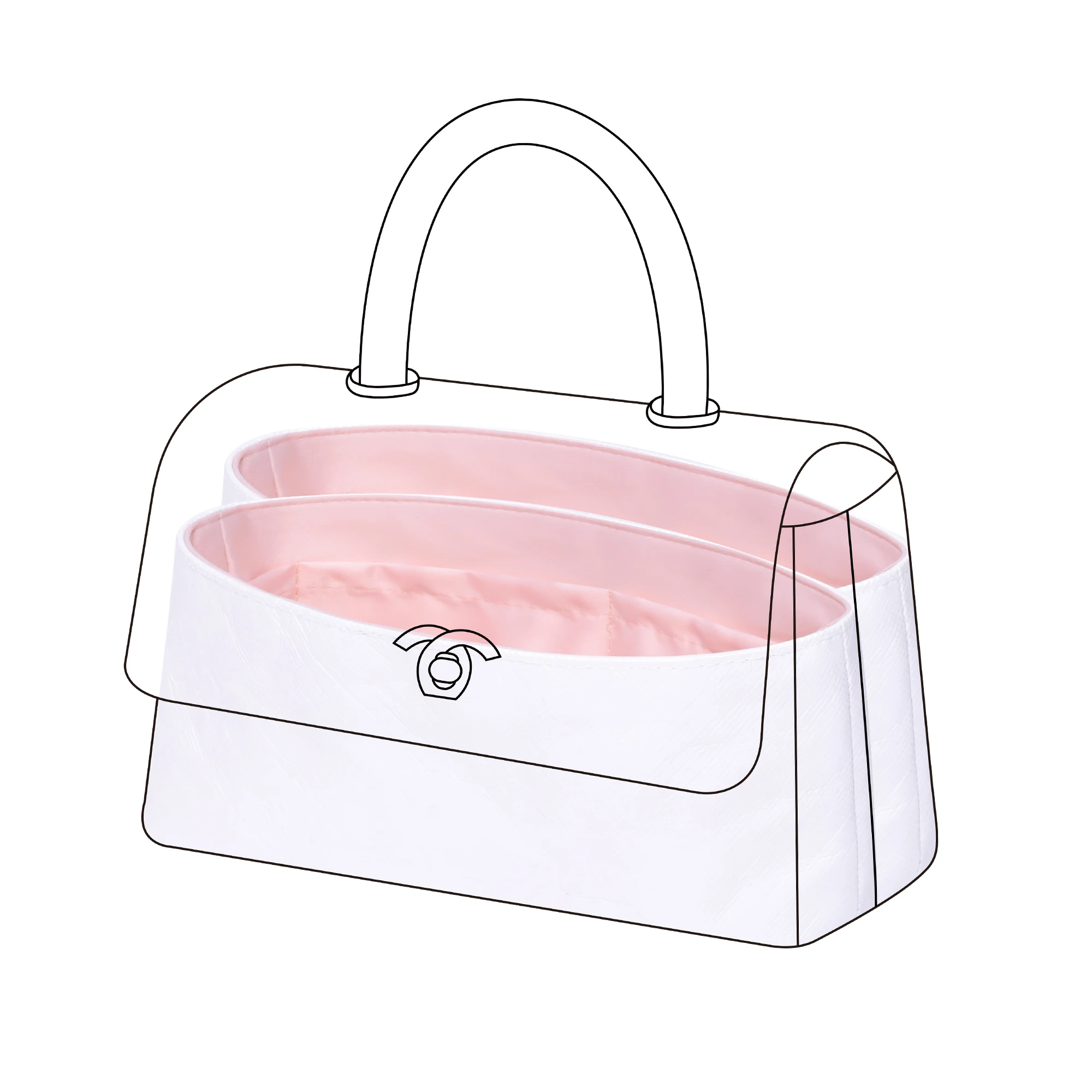 thumbnail image 1 of Organizador de bolsos liviano DGAZ para bolso con asa Coco de Chanel, interior de seda y papel Dupont para bolsos de lujo, 1 of 5