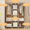 Household Multi-laye Wardrobe Dustproof Portable Large Economy Fabric Wardrobe Clothes Organizer Closet with Dustproof Cover 5