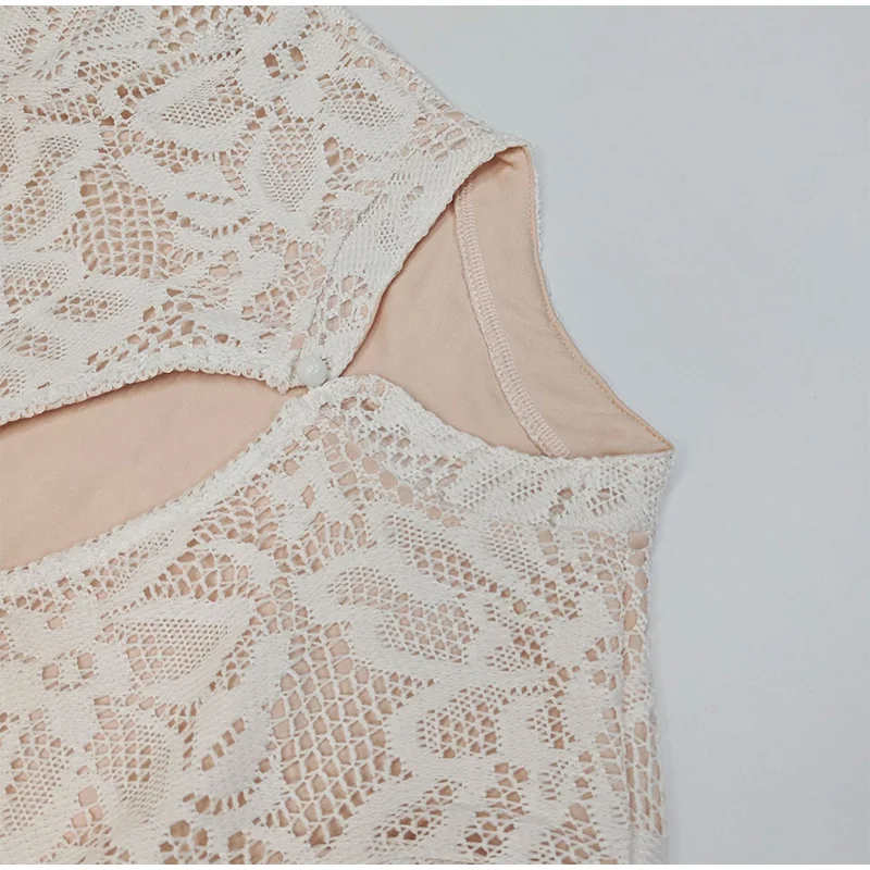 Elegant Lace Mini Dress – Hollow Out Flare Sleeve Style elegant lace mini dress