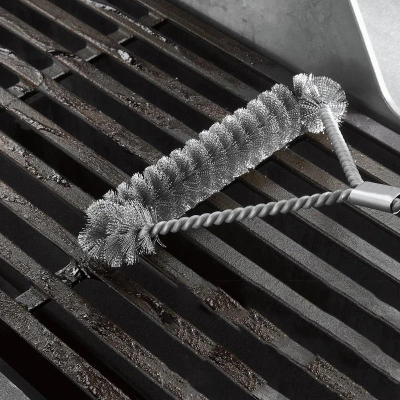 Barbecue Grill Cleaning Brush Stainless Steel Wire Bristles BBQ Brush Non-stick Cleaning Kitchen Barbecue Accessories