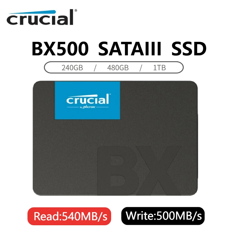 Original Crucial Bx500 240gb 480gb 1tb 3d Nand Sata 2.5 Inch Internal Solid  State Drive Hdd Hard Disk Ssd Notebook Pc 1tblaptop - Solid State Drives -  AliExpress