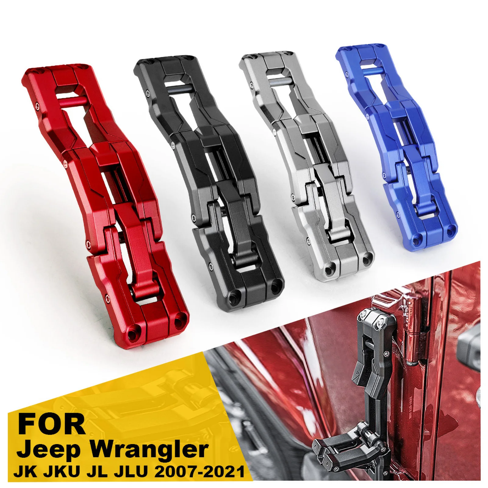 Tür Scharnier Schritt Heavy Duty Aluminium Trittbrett Faltbare Auto Klapp  Stepping Leiter für Jeep Wrangler JK JKU JL JLU 2007-2021 - AliExpress