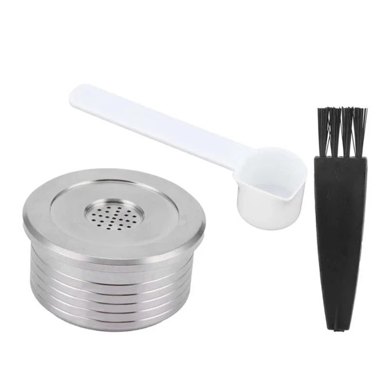 

HOT SALE Stainless Steel Reusable Coffee Filter Capsule Cup With Spoon Brush Fit For DELTA Q NDIQ7323 Coffee Machine Accessory