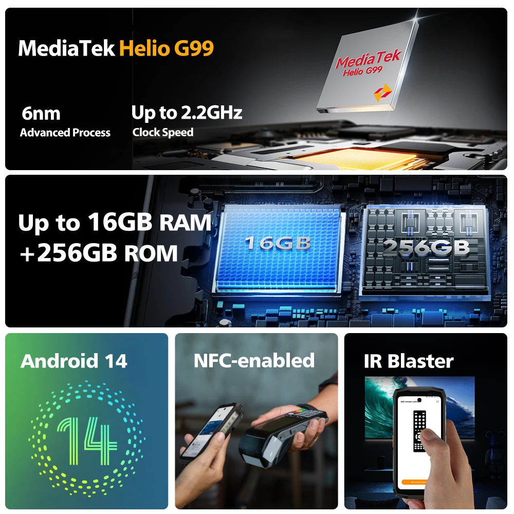 Ulefone Armor Mini 20 4G Rugged Phone 4.7Inch 16GB+256GB 64MP Night Camera Smartphone Android 14 6200mAh Mobile phone NFC 33W