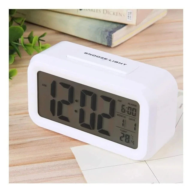 Despertador Digital LED con retroiluminación, despertador electrónico  multifunción de escritorio, calendario de tiempo de datos, reloj de mesa -  AliExpress