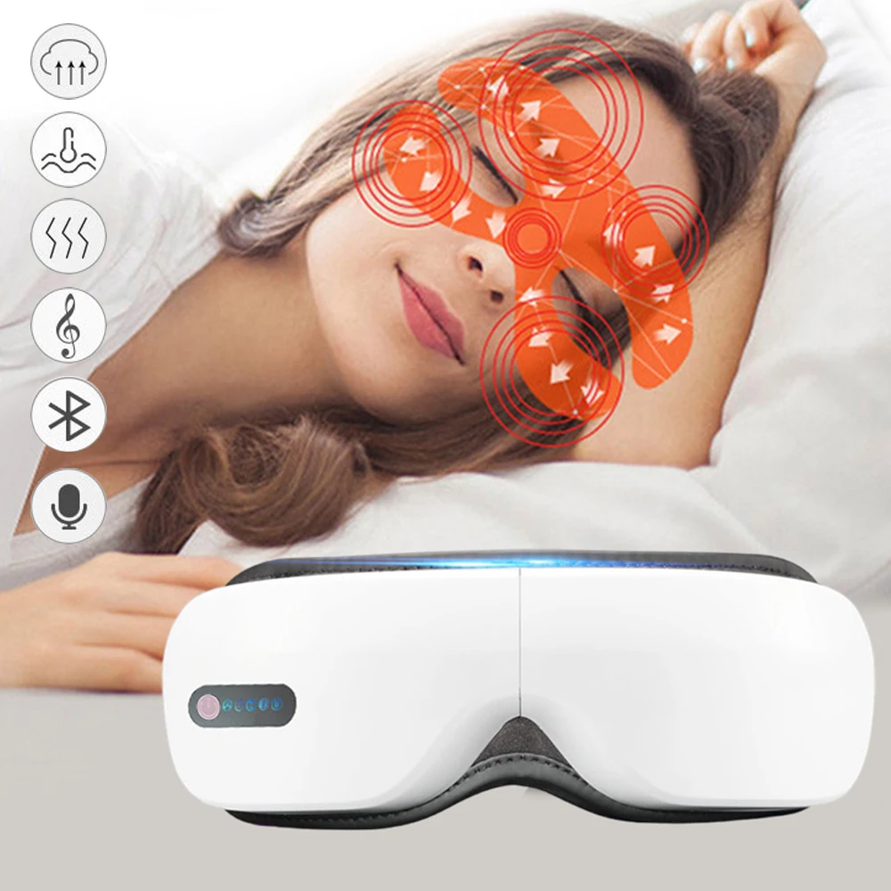 

Eye Massager With Heat Vibration Acunpunture Machine Electric Smart Airbag Hot Pack Bluetooth Music Relaxation Treatment Health