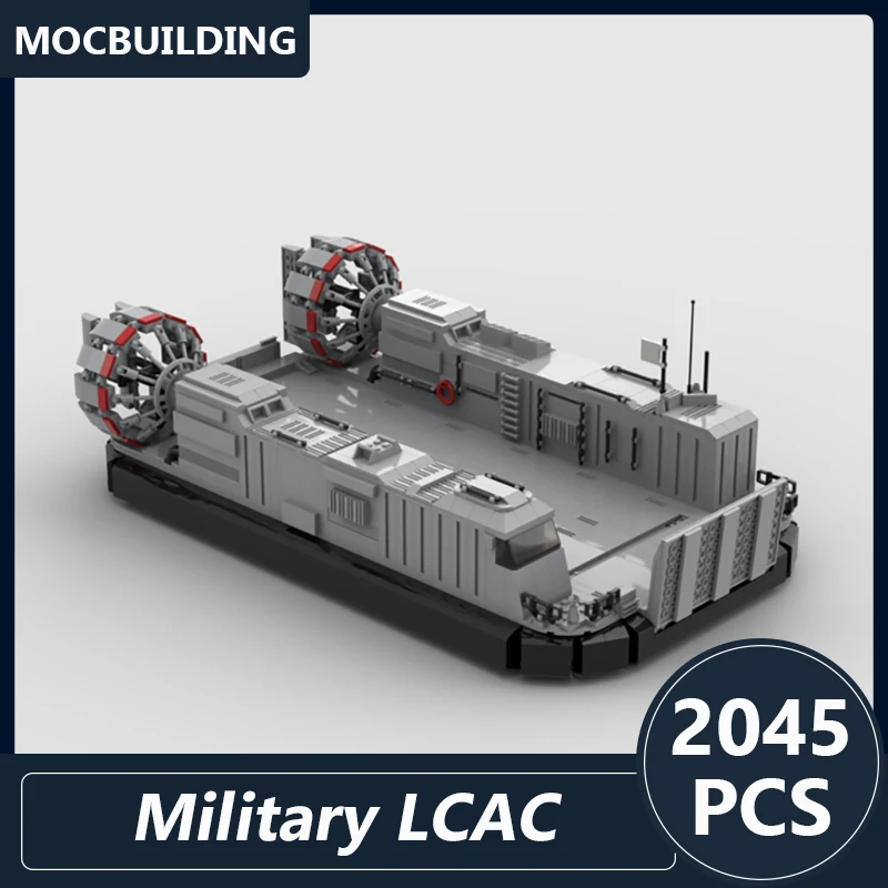 

Military Landing Craft Air Cushion Vehicle Model Moc Building Blocks DIY Assembled Bricks Boat Series Display Toys Xmas Gifts