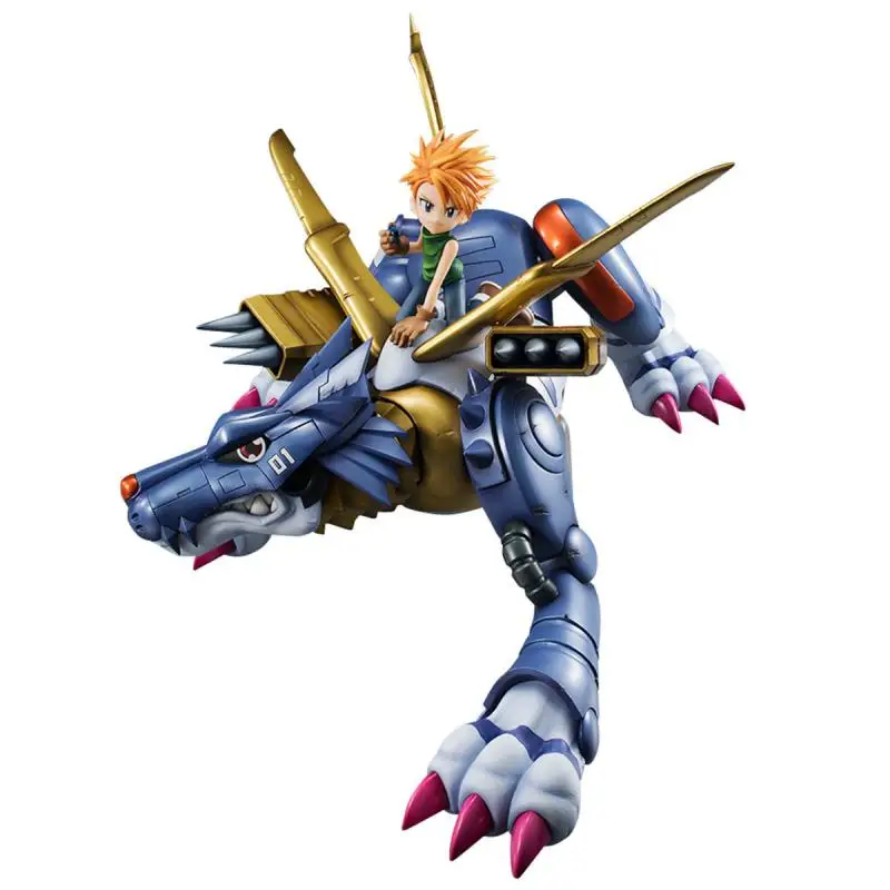 

In Stock Megahouse Gem Digimon Adventure Metal Garurumon Ishida Yamato Reprint Collectible Anime Model Static Desktop Decoration