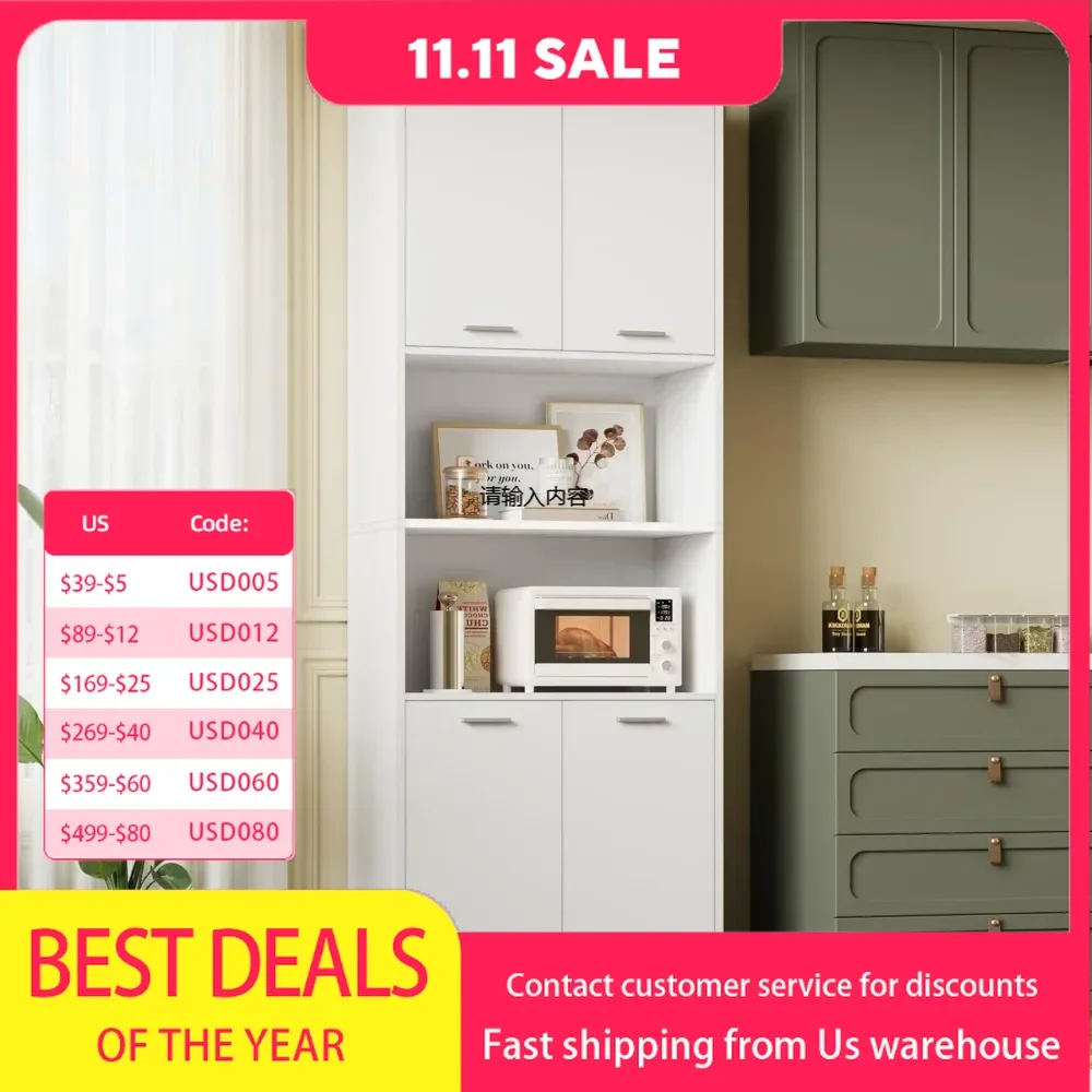 Cabinets.Kitchen Pantry Cabinet,71Tall Cupboard Pantry Cabinet with Doors andAdjustable ShelvesFreestandingUtilityStorageCabinet