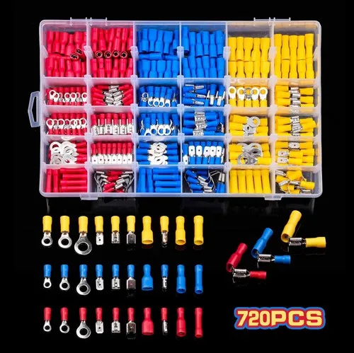 280/480/720 個ケーブルラグ詰め合わせキットワイヤーフラット