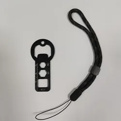 Versatile Stainless Steel Keychain Multi - Tool with Bottle Opener, Wrench, Ruler & Seat Belt Cutter (Black)