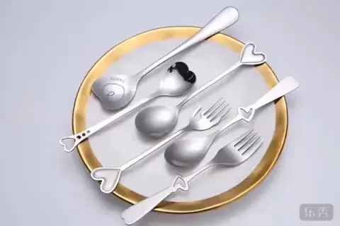 Eco-friendly Stainless Steel Love Forks and Spoon Set Heart Shaped