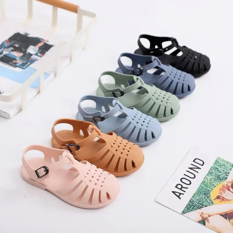Child Beach Shoes for Sea Summer Girls Gladiator Sandals Baby Soft Non-slip Princess Jelly Shoes Boy Roman Flip-flops 1