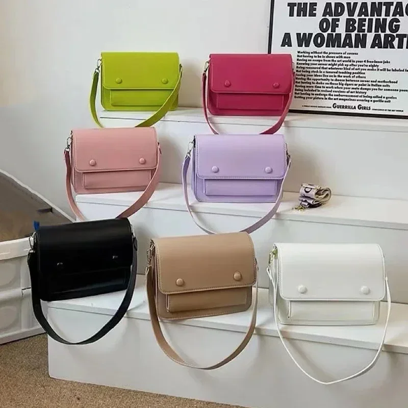 Bolso de mano de cuero PU para mujer, bolso de mano de alta calidad con oso español, bolso cruzado de un solo hombro para ordenador, Color sólido, nuevo