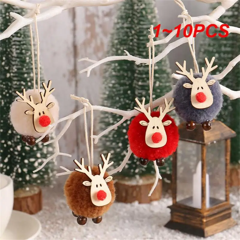 

1~10PCS Elk Felt Hanging Wood Unique And Eye-catching Lovely Design Warm And Romantic Festive Atmosphere Christmas Reindeer