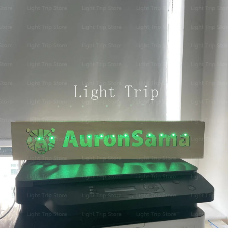맞춤형 게이머 태그 트위치 벽 램프, 맞춤형 나무 LED USB 야간 조명 원격 제어 색상 변경 게이머 태그 네온 사인