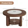 Coffee Table, 2-Tier Round Coffee Table with Heavy-Duty Wood Tabletop for Living Room,Circle Wood Accent Center Table 6