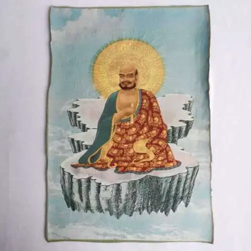 Chinese Buddhism Cloth Silk Bodhidharma Zen Monks Dharma Thangka Mural