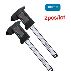 Electronic Digital Carbon Fiber Caliper Gauge and Micrometer Measuring Tool (100mm - 2pcs)