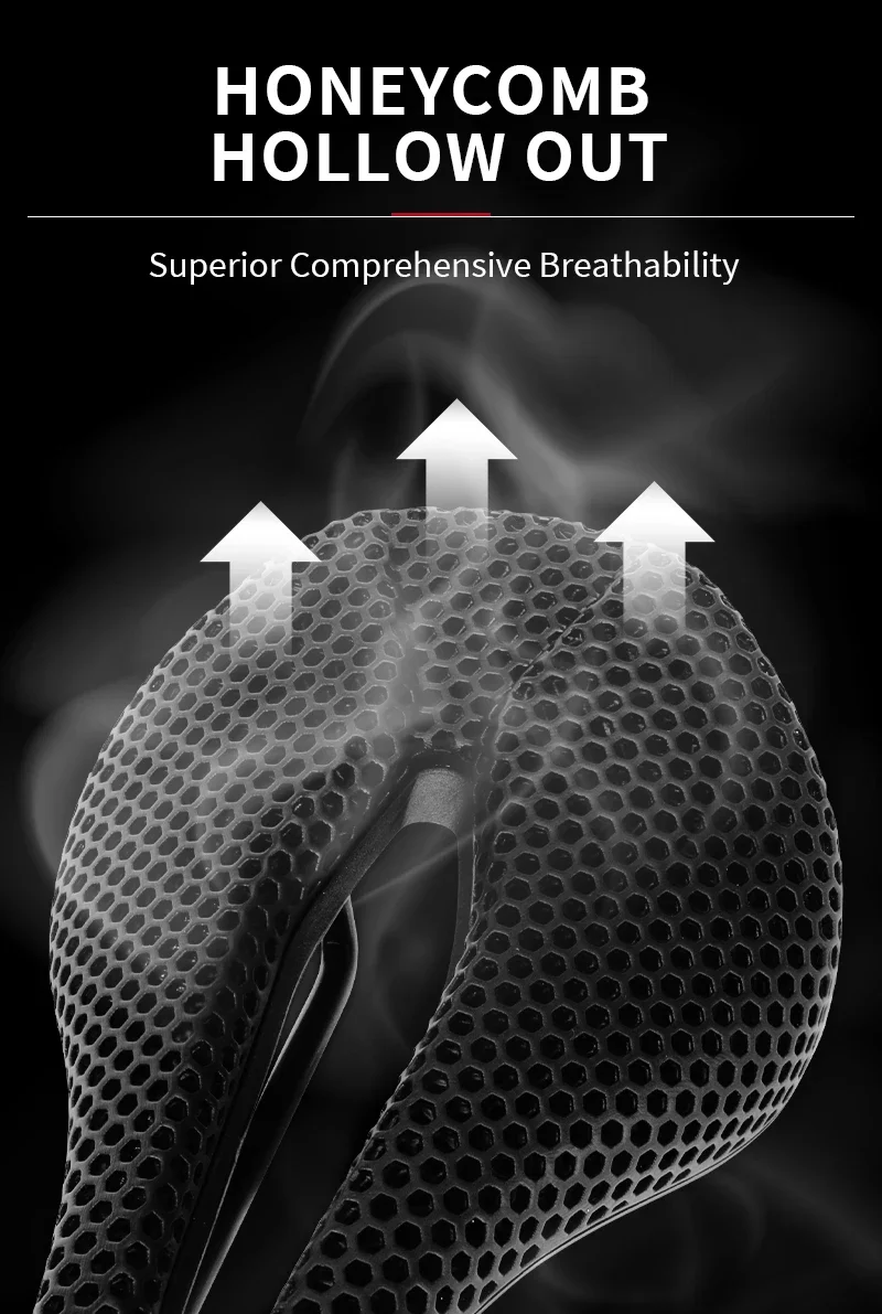 Description Picture 6 of itemBUCKLOS 3D Printing Bicycle Saddle 143mm 155mm Honeycomb Breathable Racing Bike Seat Cushion 3D Road Mountain Bicycle Seat