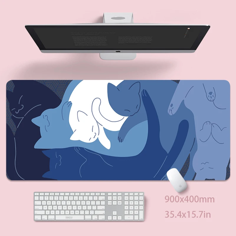 

Mouse Pad Kitty Large Gamer Mousepad Desk Mat XXXL Mouse Mats 31.4x11.8in Rubber Desk Pads Design Table Carpet Cute Mousepads