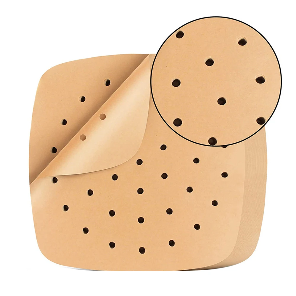 50pcs Air Fryer Paper Disposable Steamer Liners Kitchen Bakeware Papers Baking Non-Stick Steaming Mat Oil-absorbing Paper air fryer paper air fryer liners disposable air fryer liners air fryer accessories