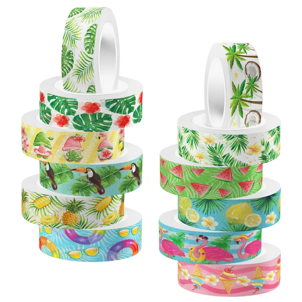 Flamingo Pocketbook Green Washi Tape Scrapbooking Journal Carta Giapponese Nastri Fai Da Te Greenery Decor