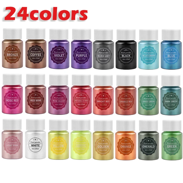 24Color 10g Natural Mica Mineral DIY Soap Colorful Pearlescent Powder Pigment Mica Nail Glitter Pearl Powder For Epoxy Resin