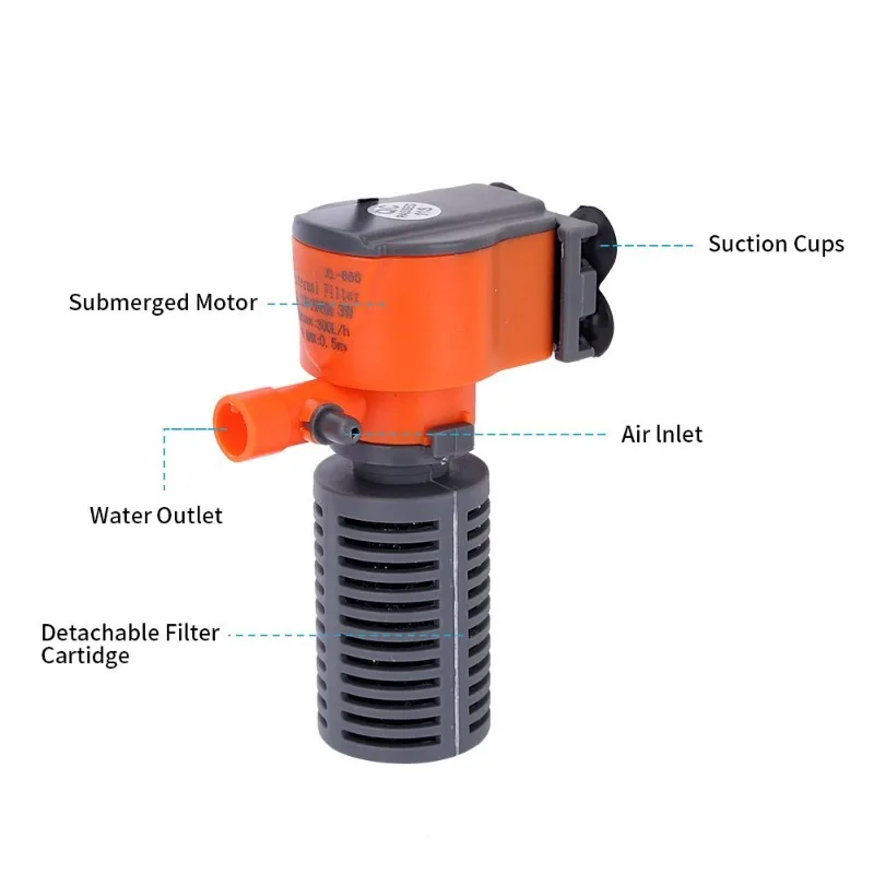 Aquarium Water Pump Small Fish Tank Filter Built-in Submersible
