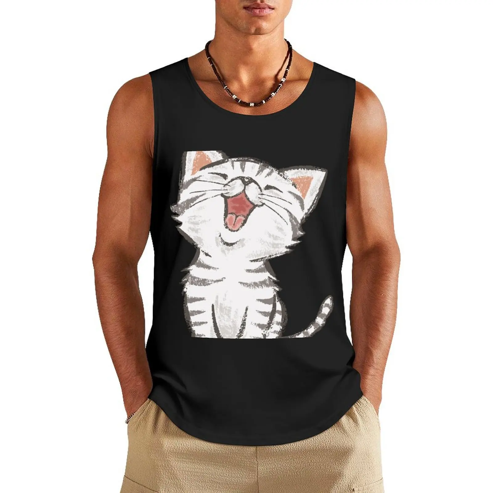

American Shorthair happy Tank Top cool things Men's gym articles Sportswear for men gym t shirt men